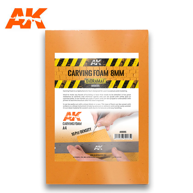 AK Interactive - Carving Foam 8mm A4 Size