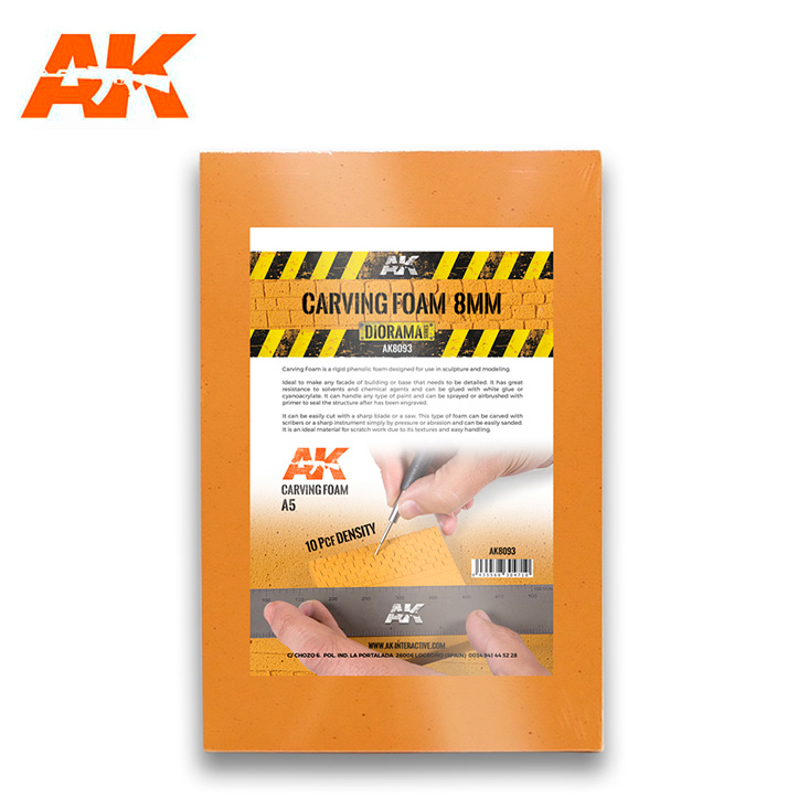 AK Interactive - Carving Foam 8mm A5 Size - Click Image to Close