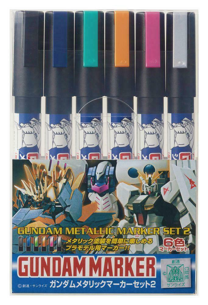 Gundam Marker - GMS 125 Gundam Marker Metallic Marker Set - Click Image to Close