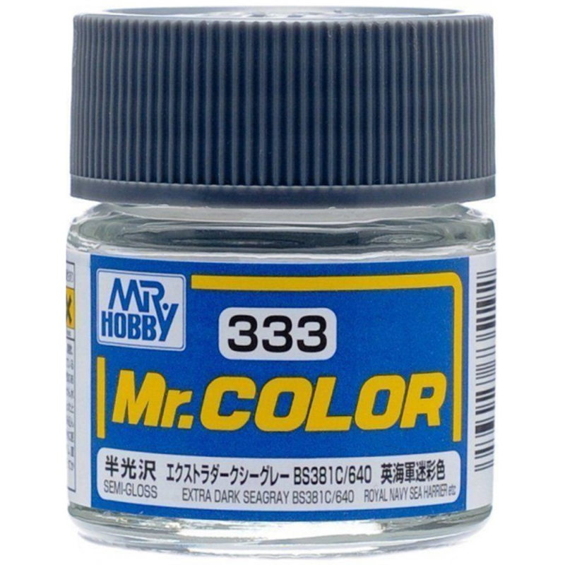 Mr Color - C333 Semi Gloss Extra Dark Seagray BS381C 640 10ml - Click Image to Close