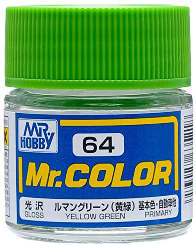 Mr Color - C64 Gloss Yellow Green 10ml - Click Image to Close