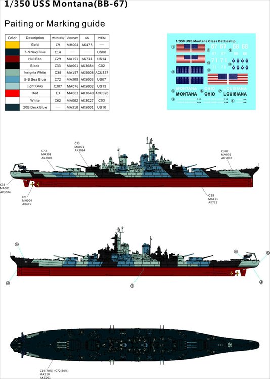 Very Fire - 1/350 USS Montana Battleship DX Ver. Model Kit