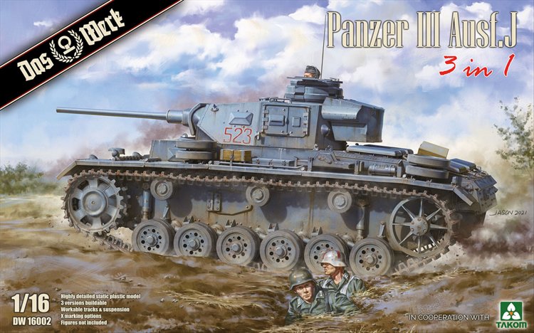 Das Werk - 1/16 Panzer III Ausf. J 3 in 1 Model Kit