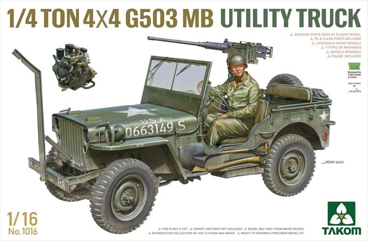 Takom - 1/16 Quarter Ton 4x4 G503 MB Utility Truck - Click Image to Close