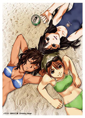 Kunihiko Tanaka Card Sleeve - Gyaza Girl Summer - Rui & Risa & Yura Sleeve Pack - Click Image to Close