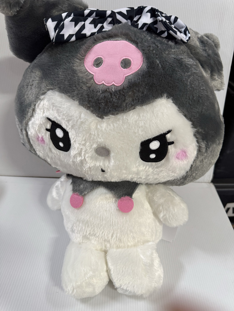 Sanrio - Kuromi Fuzzy Black and White Bow 48cm Plush