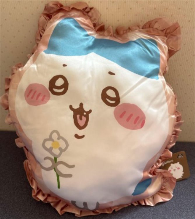 Chiikawa - Gingham Frill Cushion Hachiware